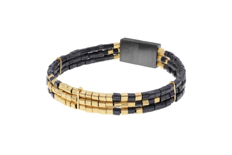 3 Strand Cube Bracelet, Oxi/YGP