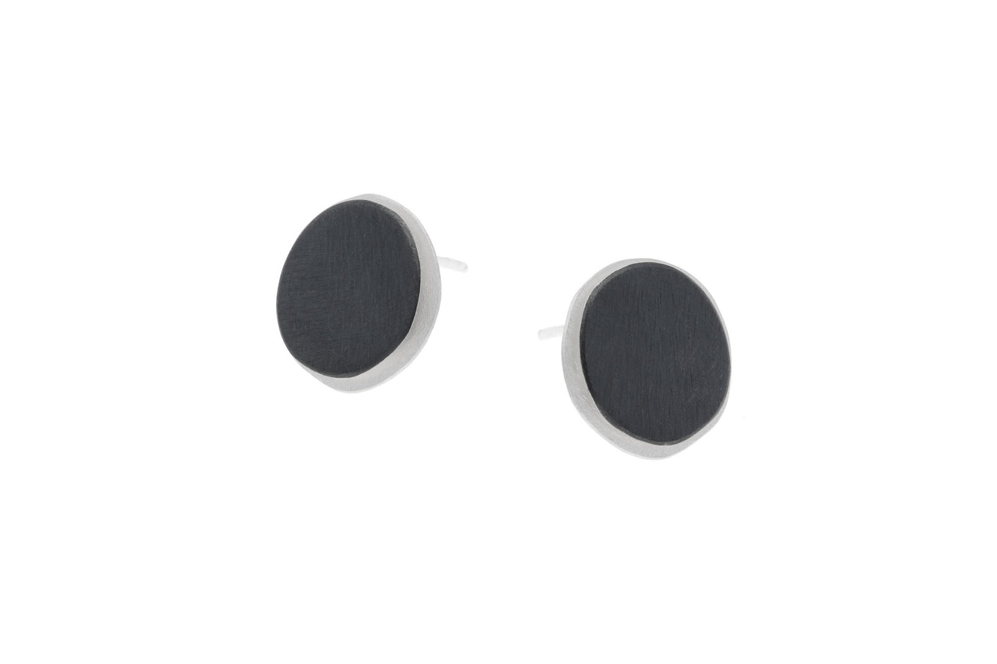 Pebbles Earrings, Oxi/Silver