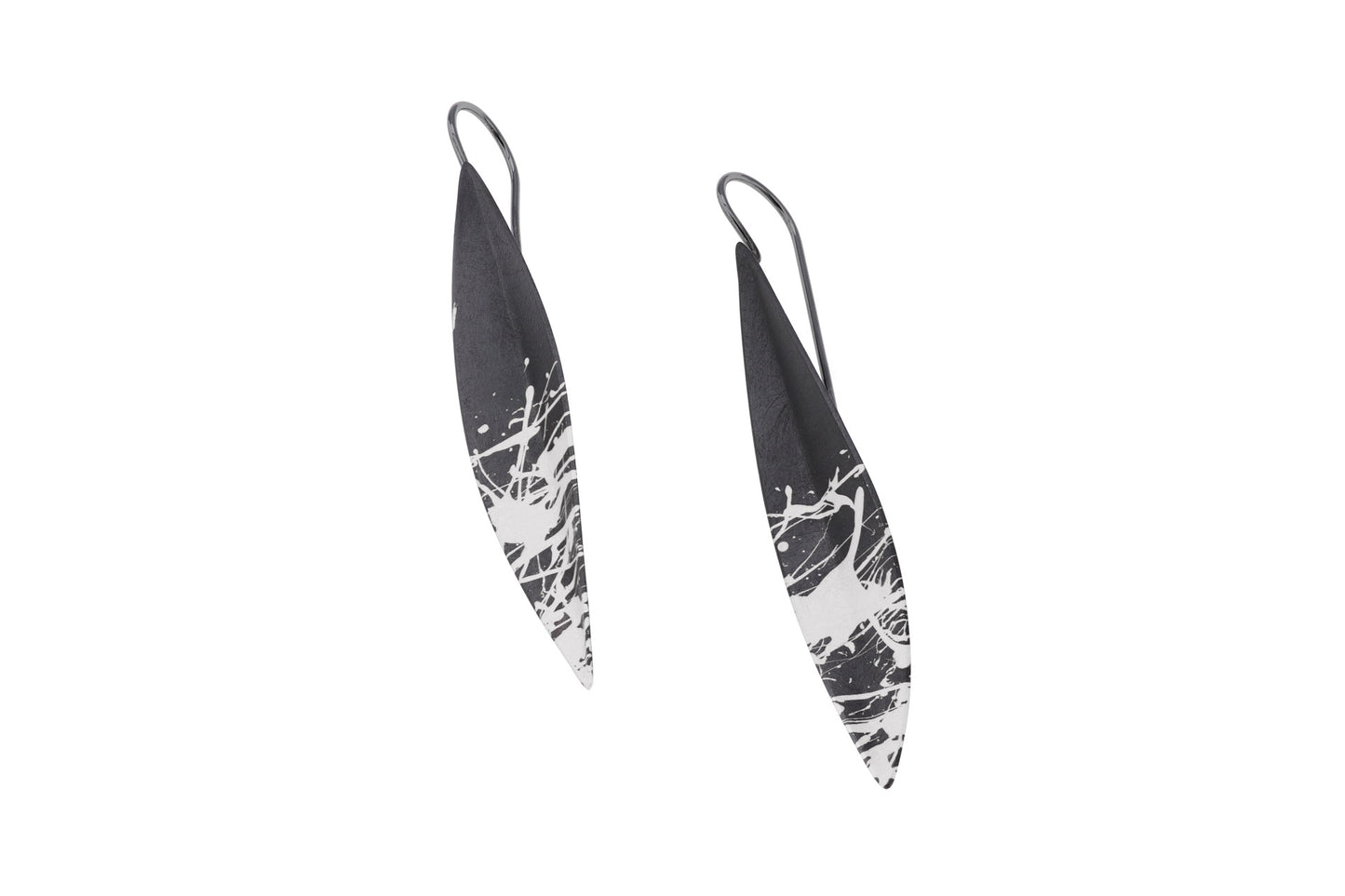 Oxidised Silver Leaf Earrings