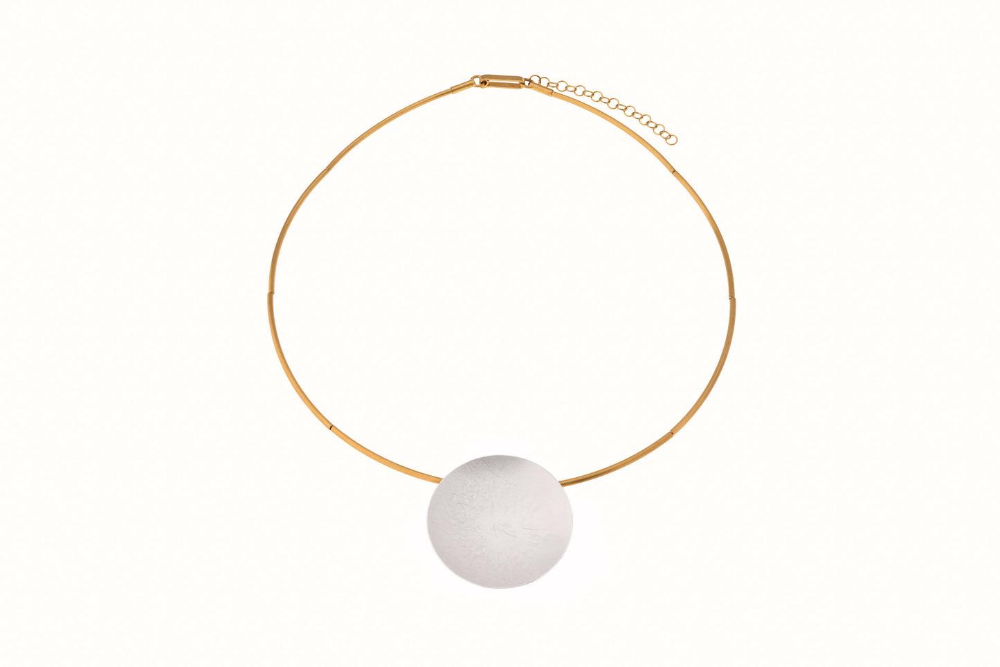 Silver and Gold Lense Tube Necklace