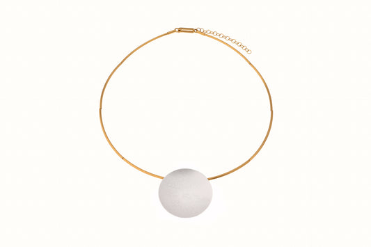 Silver and Gold Lense Tube Necklace