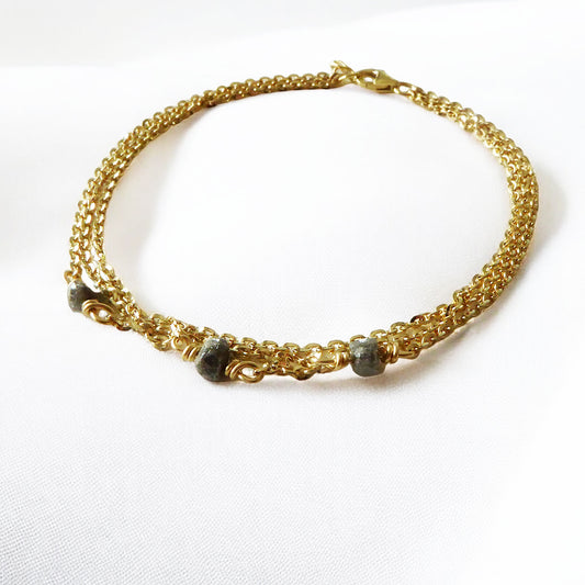 Gold 3 Strand Diamond Bracelet