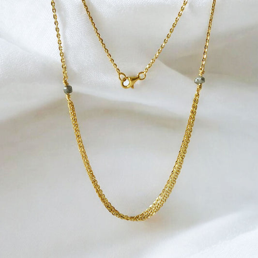 Gold 3 Strand Diamond Necklace