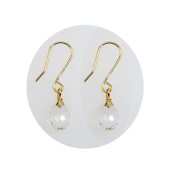 Gold Gemstone Drop Earrings