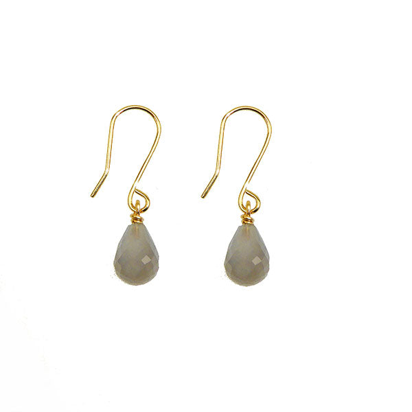 Gold Gemstone Drop Earrings