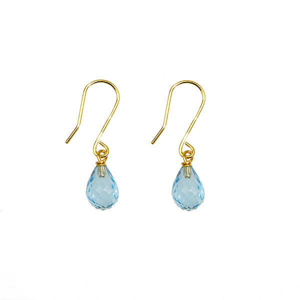 Gold Gemstone Drop Earrings