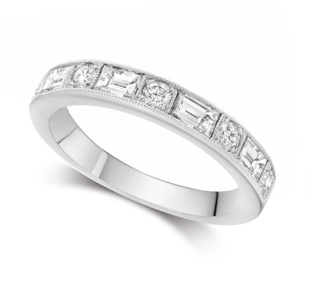 Millgrain Set 1/2 Eternity Ring