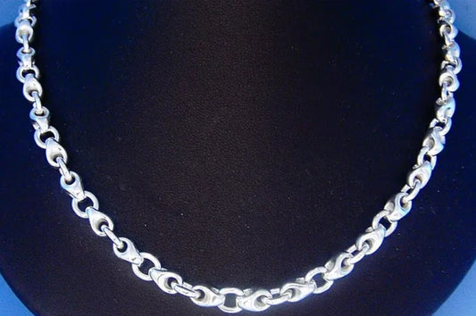 Silver Alternating Link Necklace