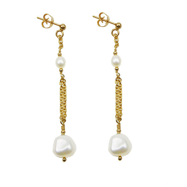 Silver Pearl Drop Earrings