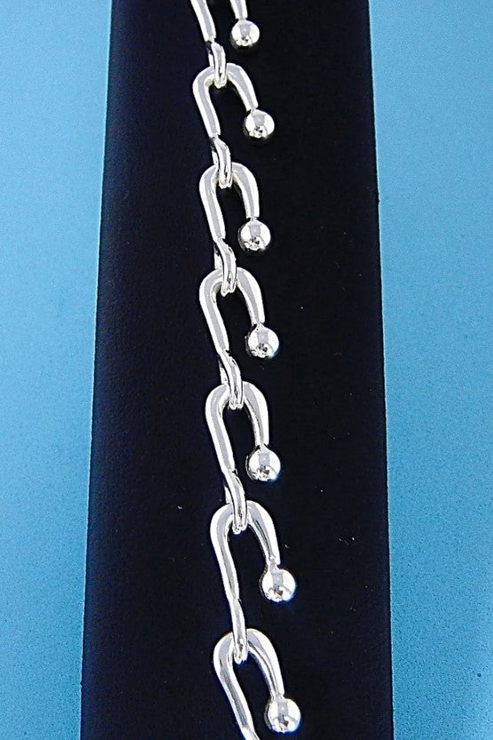 Silver Hook Ball Link Bracelet