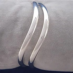 Silver Two Wave Bangle