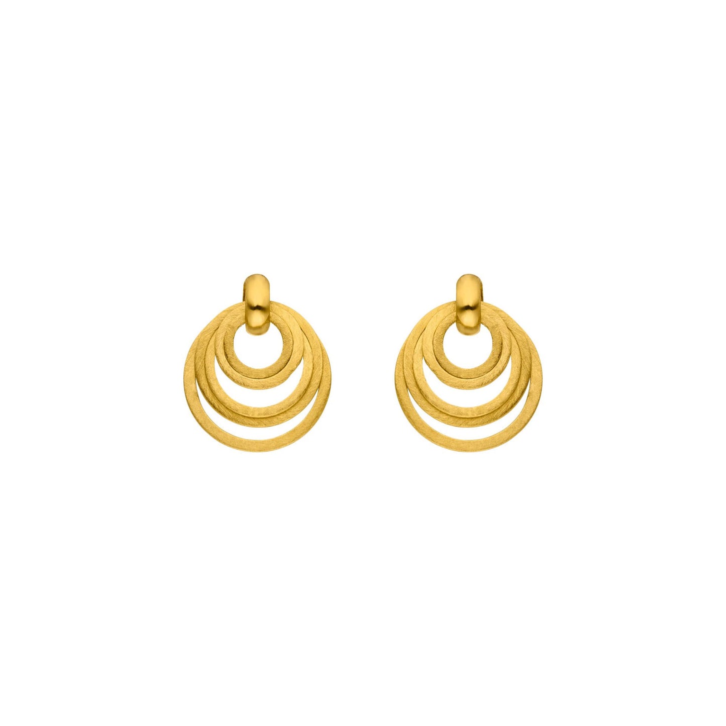 14ct Gold Multi Circle Drop Earrings