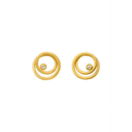 14ct Gold Diamond Circle Studs