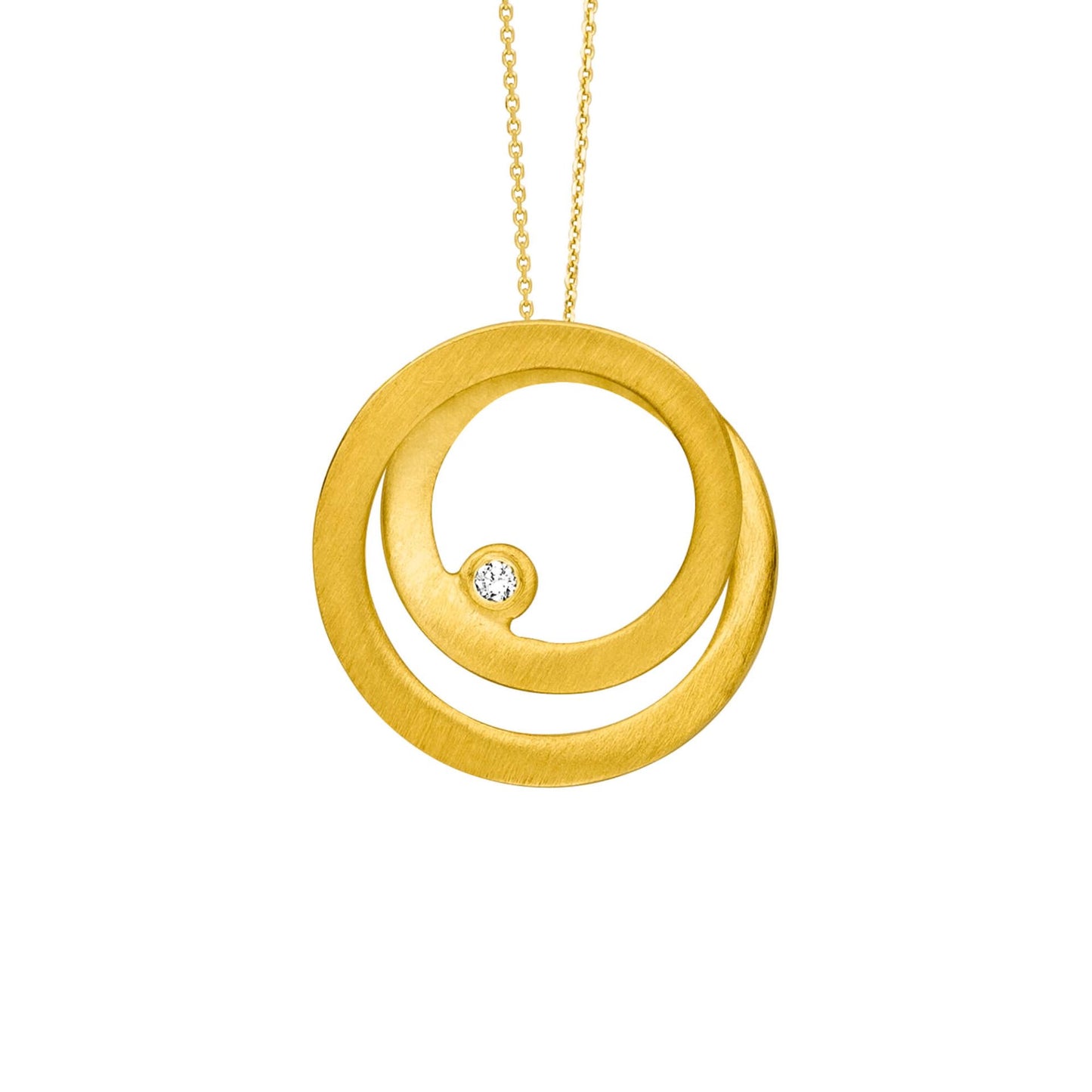 14ct Gold Circle Diamond Pendant