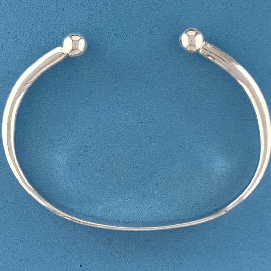 Silver Torque Bangle, Round