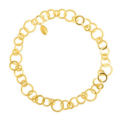 Gold Finish Circle Link Bracelet