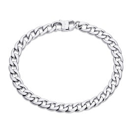 Stainless Steel Curb Bracelet, Matte