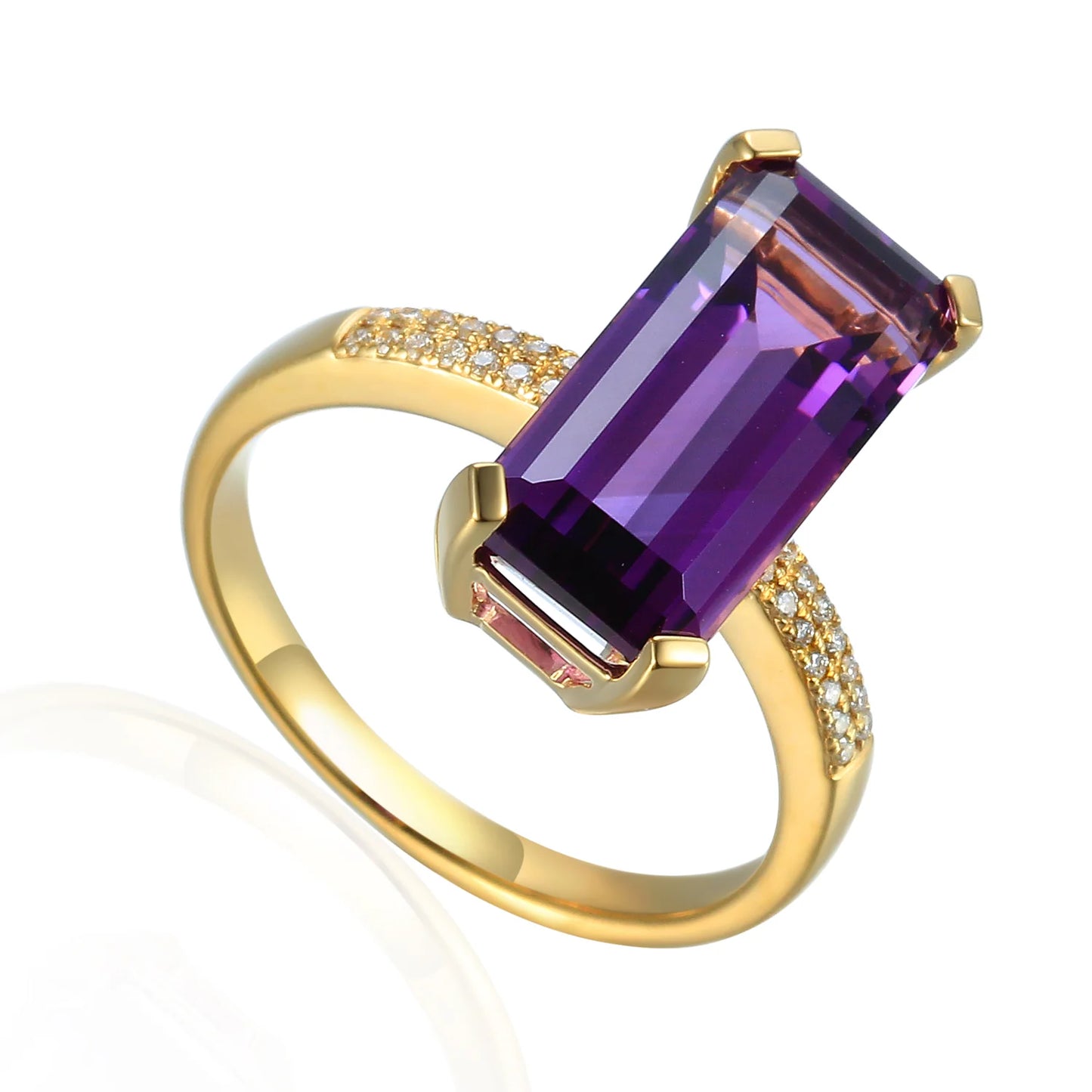 Dark Amethyst and Diamond Ring