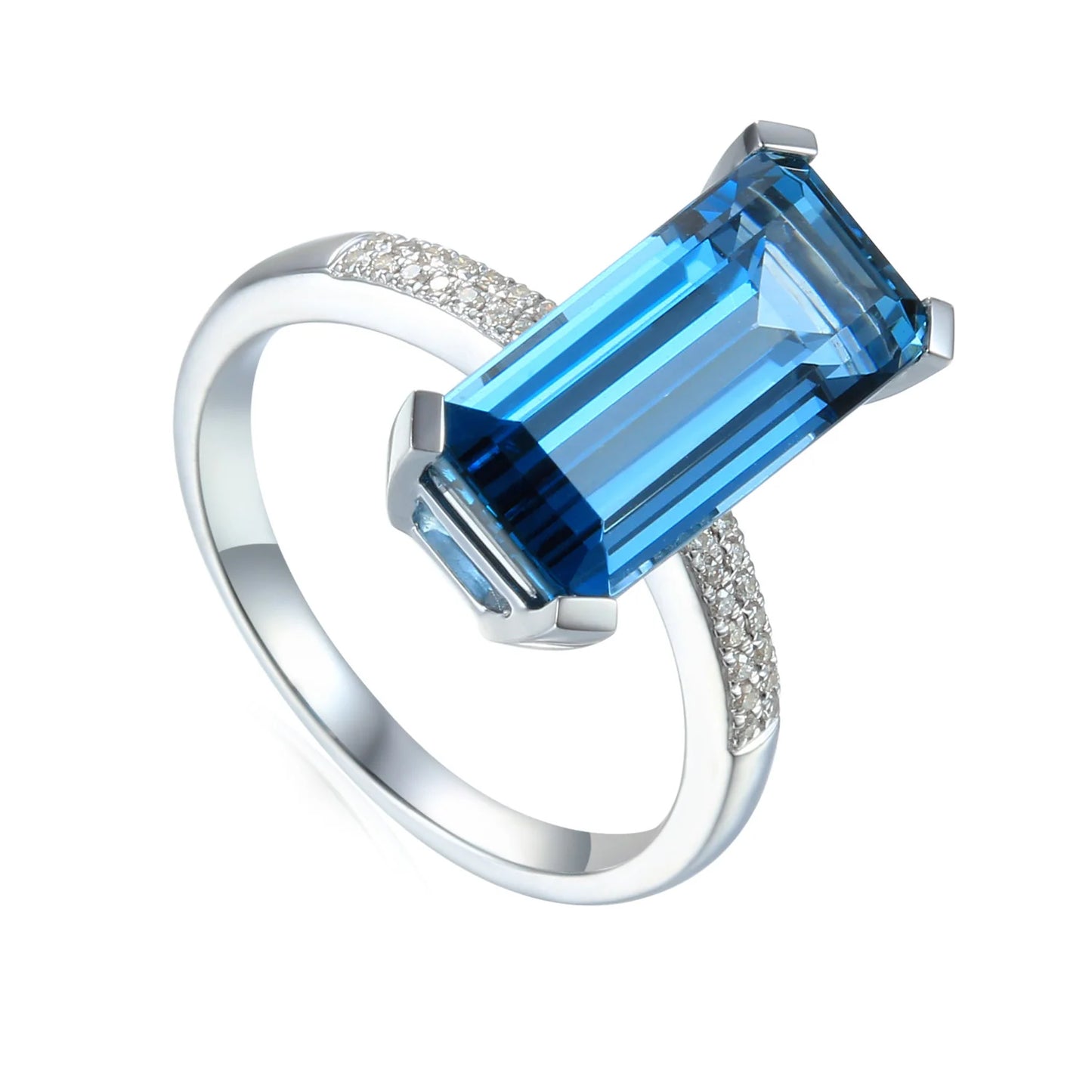 London Blue Topaz and Diamond Ring