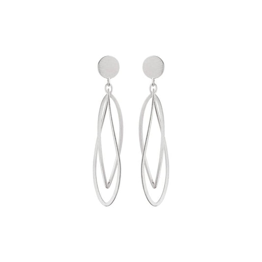 Silver Marquise Drop Earrings