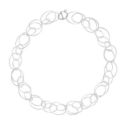 Silver Multi Twist Oval Link Bracelet