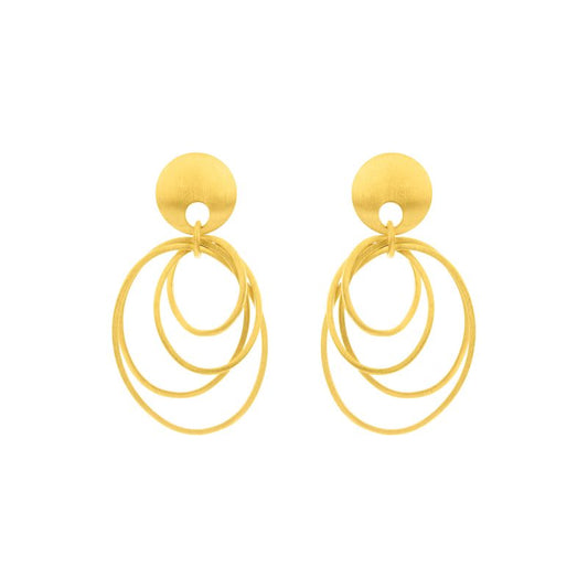 Multi Oval Drop Earrings, YGP