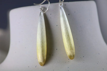 Silver Elongated Drop Earrings, YGP