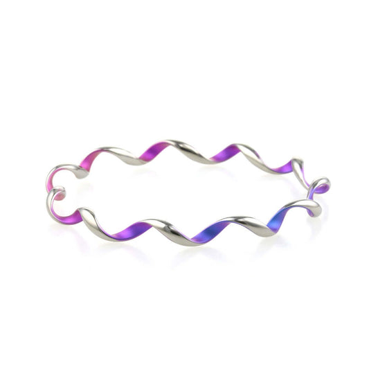 Titanium Spiral Bangle - Pink Mix