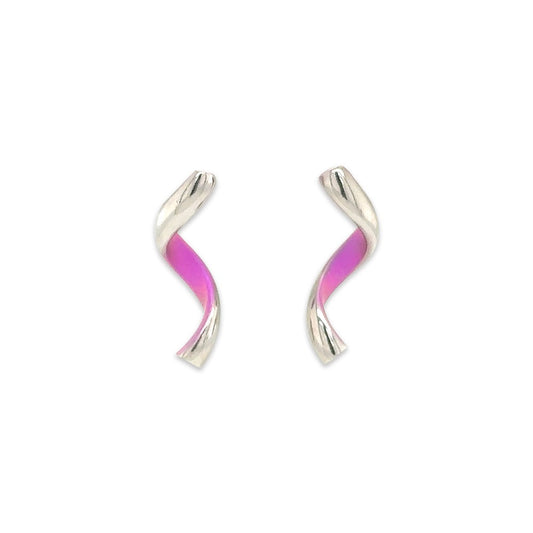 Titanium Spiral Twist Studs - Pink