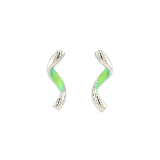 Titanium Spiral Twist Studs - Green