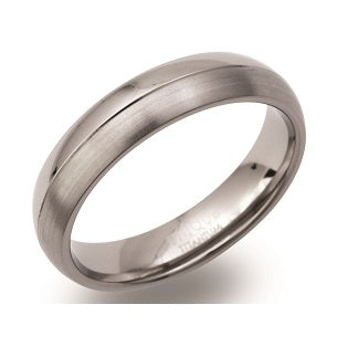 Titanium Brushed/Polished Court Ring, 5mm