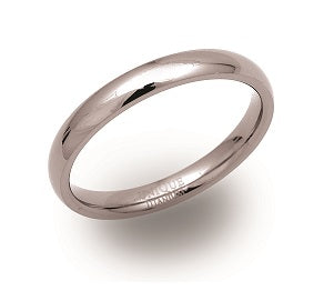 Titanium Polished Court Ring, 3mm