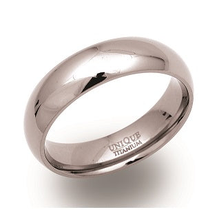 Titanium Polished Court Ring, 6mm