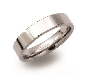 Titanium Polished Flat Ring, 5mm