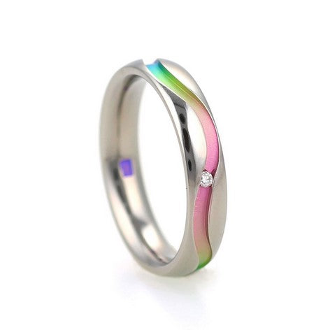 Titanium Rainbow Diamond Ring