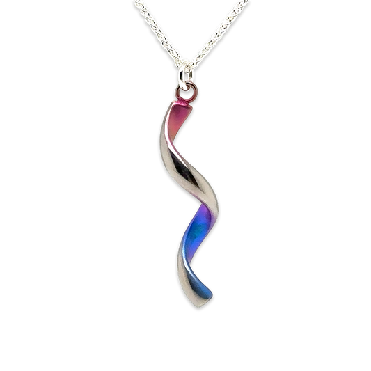 Titanium Spiral Twist Pendant - Pink Mix