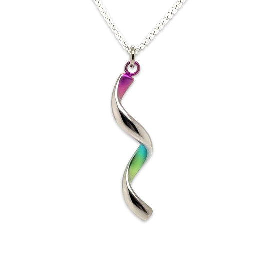 Titanium Spiral Twist Pendant - Rainbow