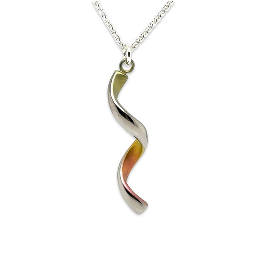 Titanium Spiral Twist Pendant - Yellow Mix