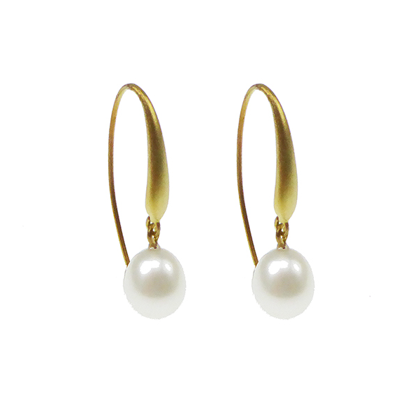 Pearl Drop Earrings, YGP