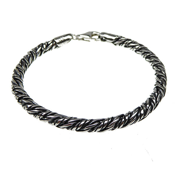 Mens Oxi Silver Twist Necklace