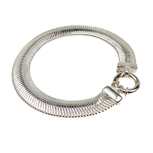 Silver Wide Snake Bracelet