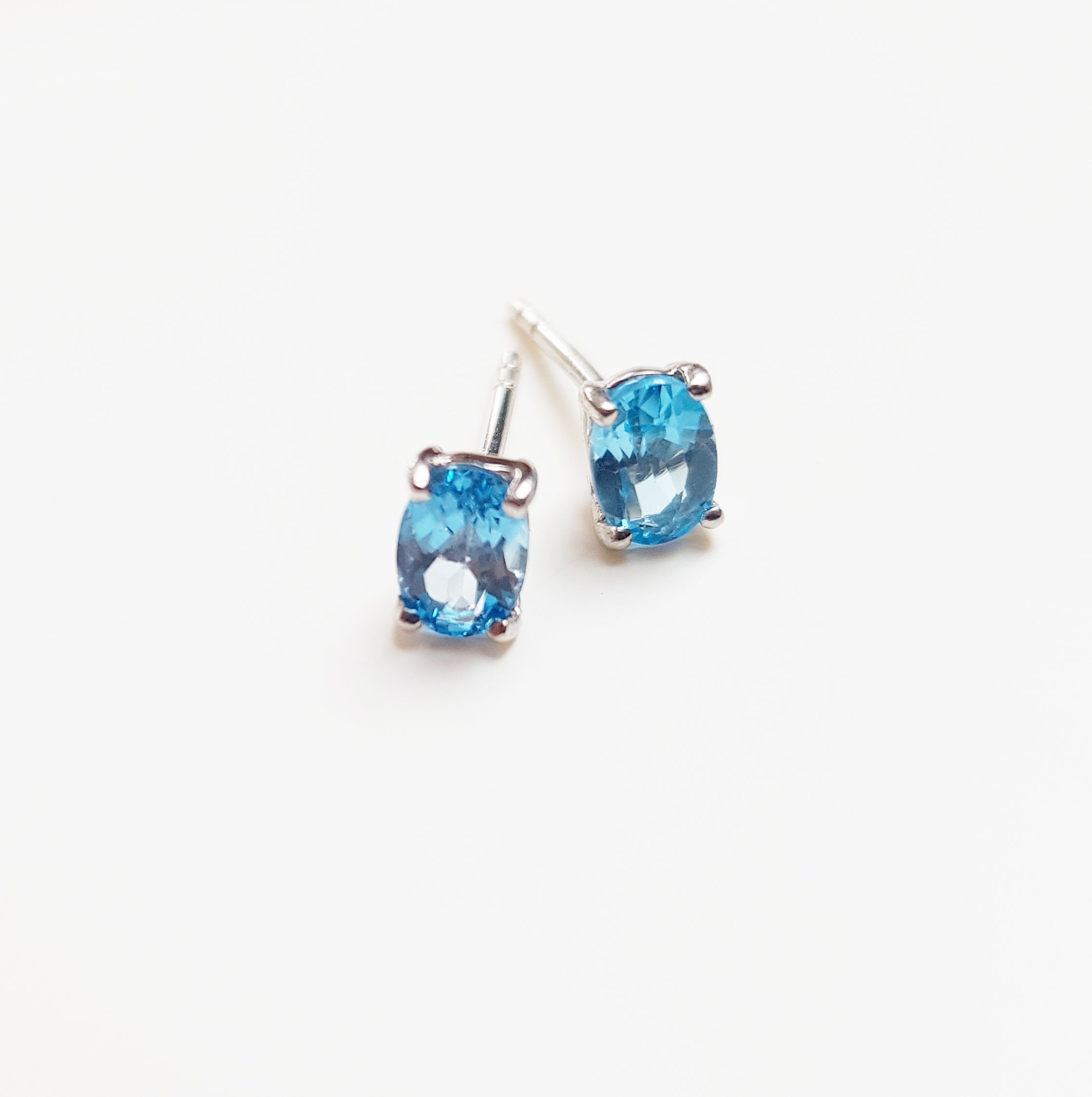 Topaz stud store earrings silver