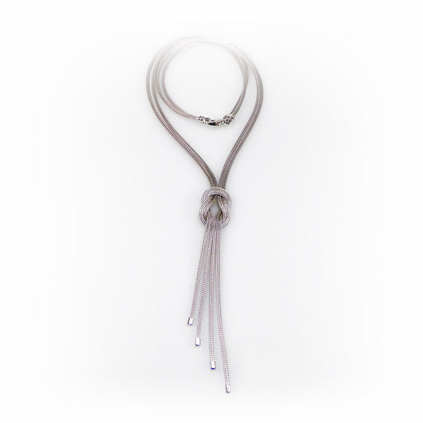 Silver multi hot sale row necklace