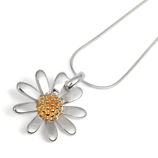 Silver Large Daisy Pendant