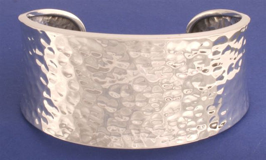 Silver Hammered Cuff Bangle