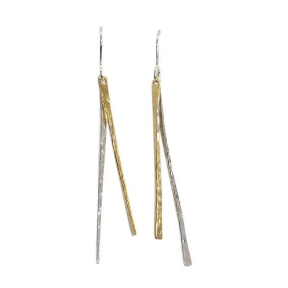 Silver/YGP Long Drop Earrings