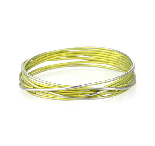 Titanium Chaos Bangle - Yellow Tones