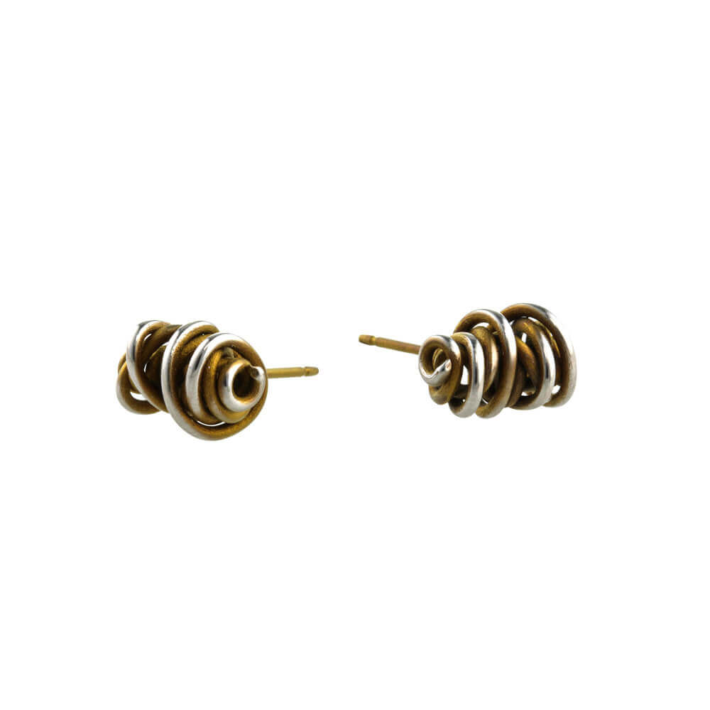 Titanium Chaos Stud Earrings - Yellow Tones