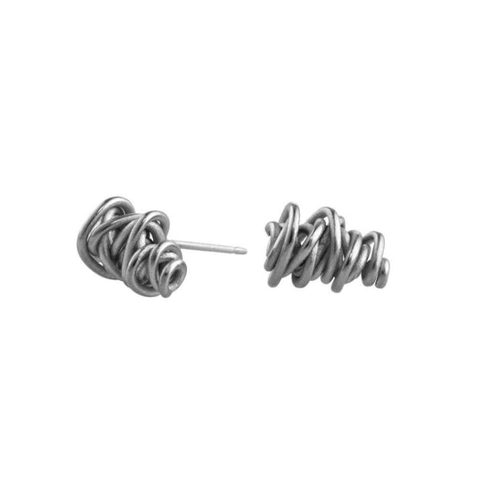 Titanium Chaos Stud Earrings - Natural Tones