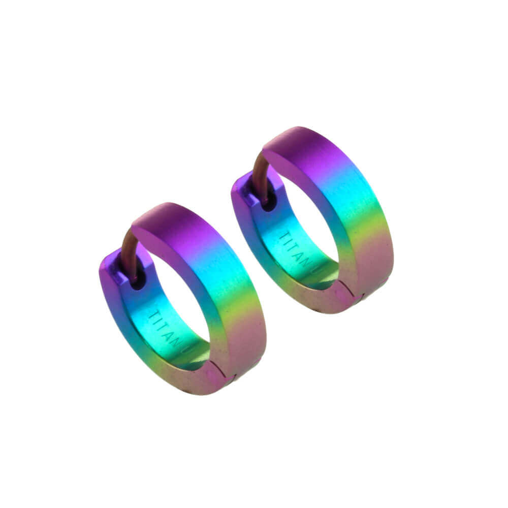 Rainbow hot sale titanium earrings